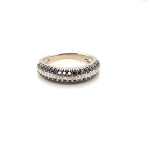 14K White Gold Black and White Diamond Ring